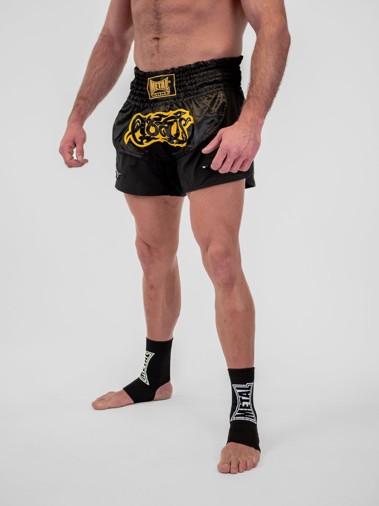 MEN'S BLACK THAI LUMPINEE SHORTS