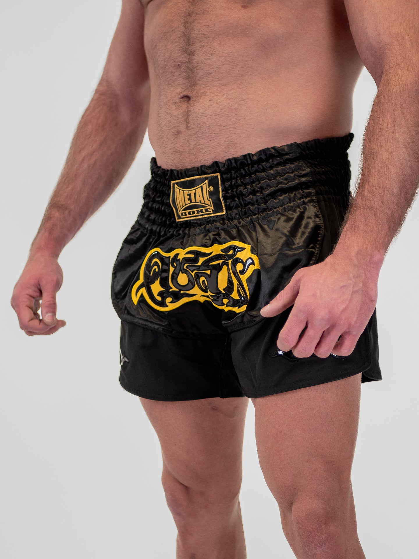 MEN'S BLACK THAI LUMPINEE SHORTS