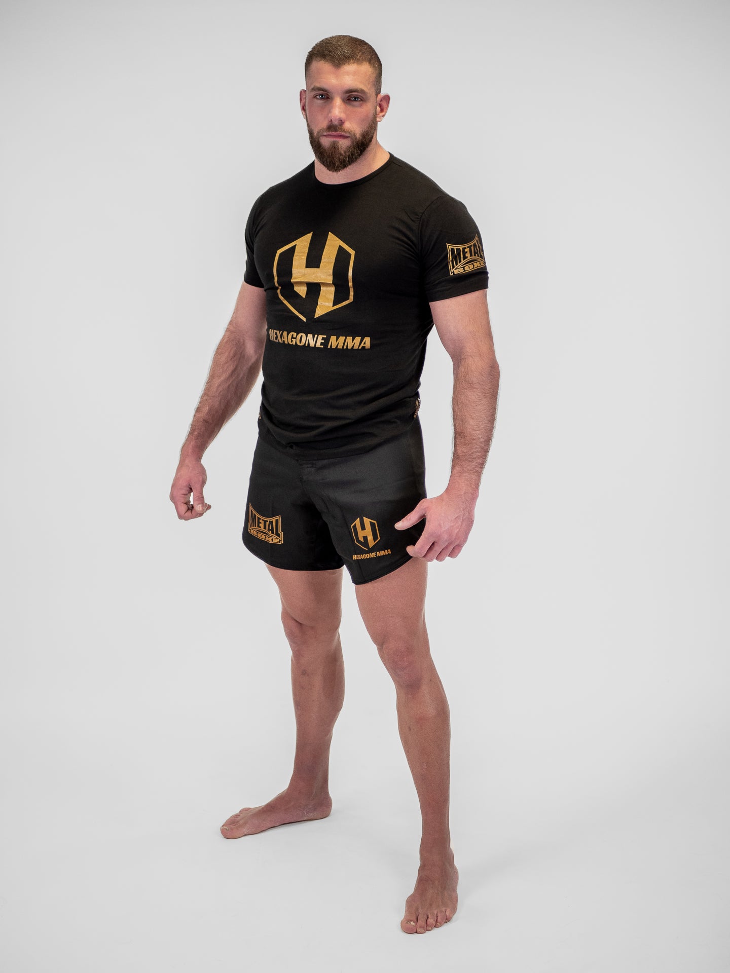 BLACK SPE HEXAGON MMA SHORTS