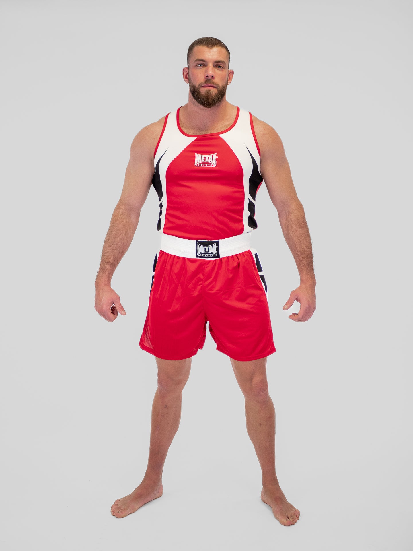 RED ADULT COMPETITION BOXING SHORTS + TANK TOP
