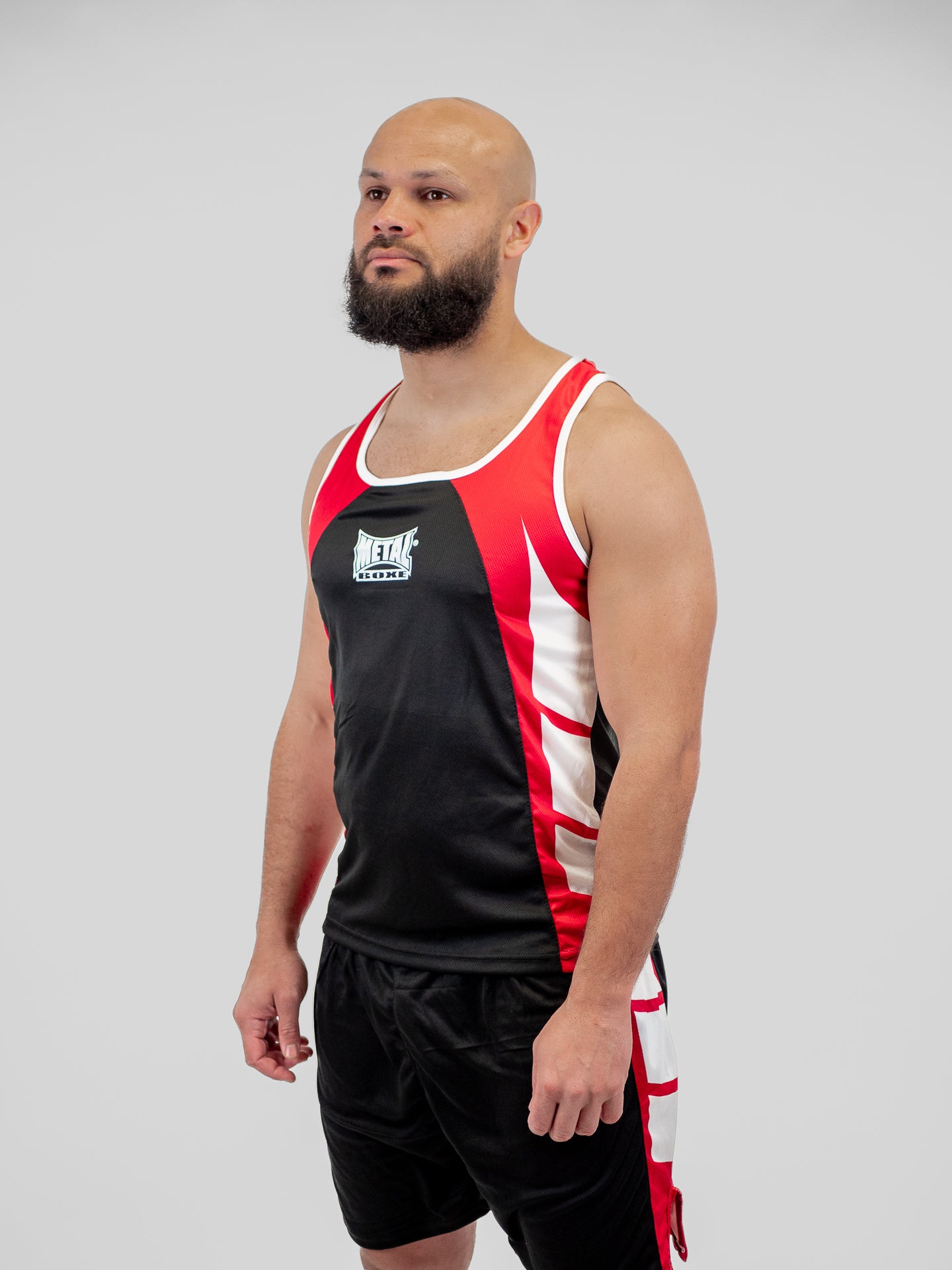 BLACK ADULT COMPETITION BOXING SHORTS + TANK TOP