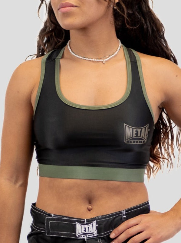 BLACK KHAKI SPORTS BRA