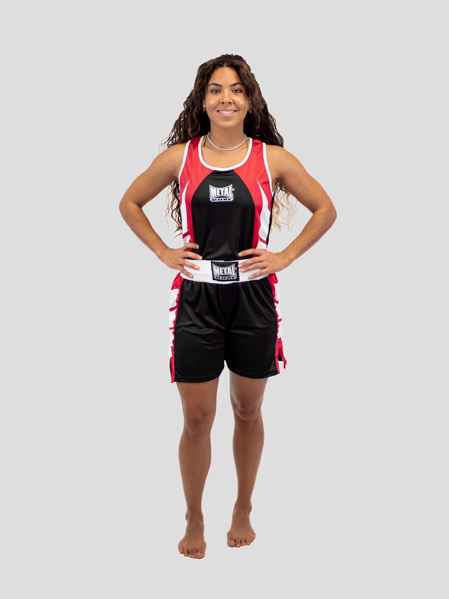 BLACK ADULT COMPETITION BOXING SHORTS + TANK TOP