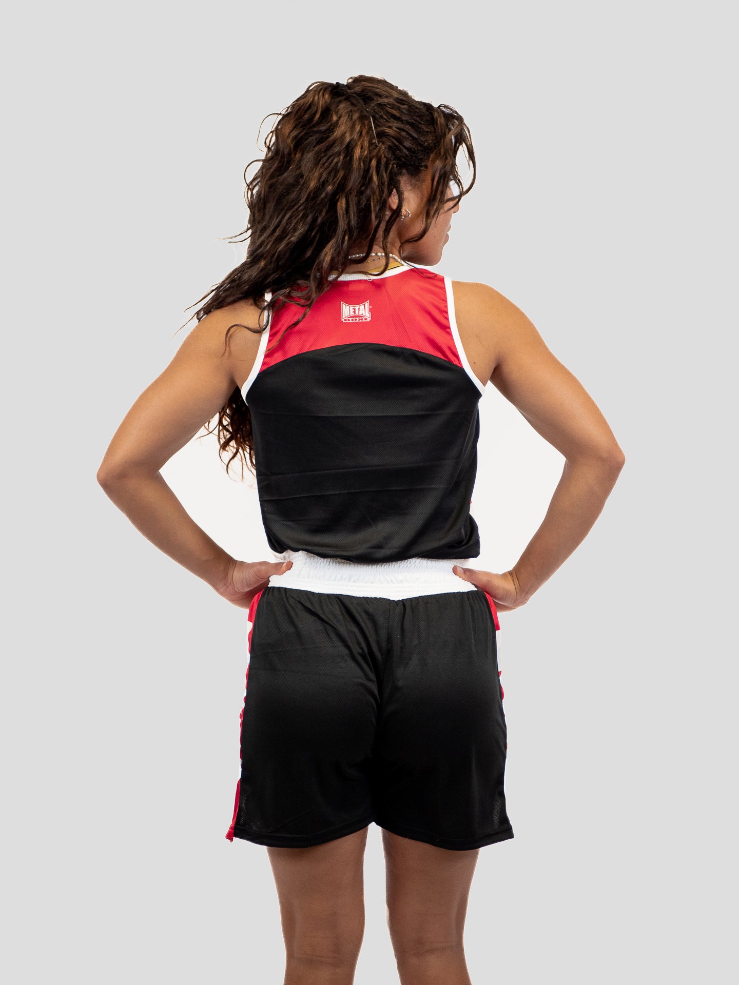 BLACK ADULT COMPETITION BOXING SHORTS + TANK TOP