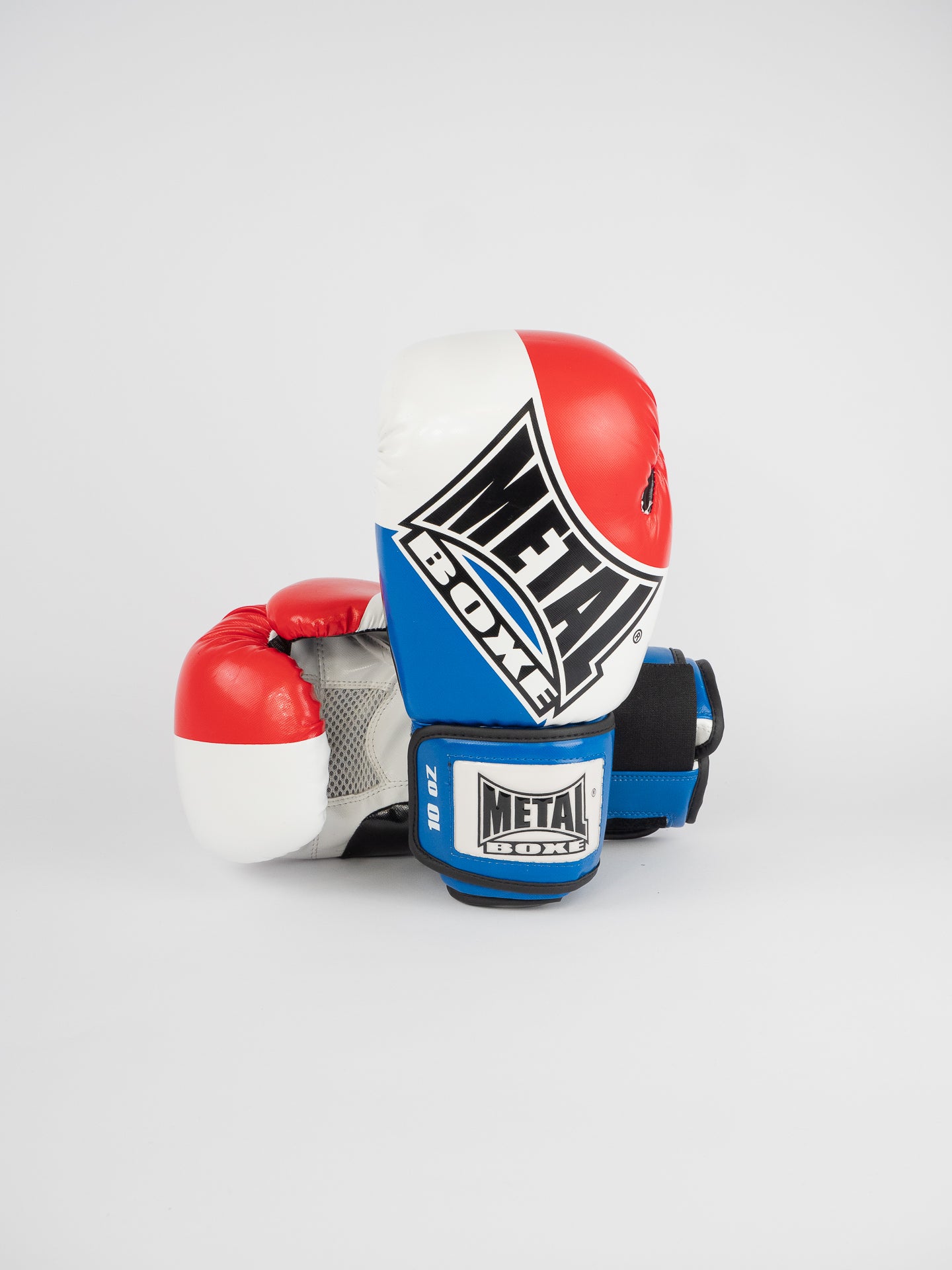 COMPETITION BOXING GLOVES BLUE WHITE RED