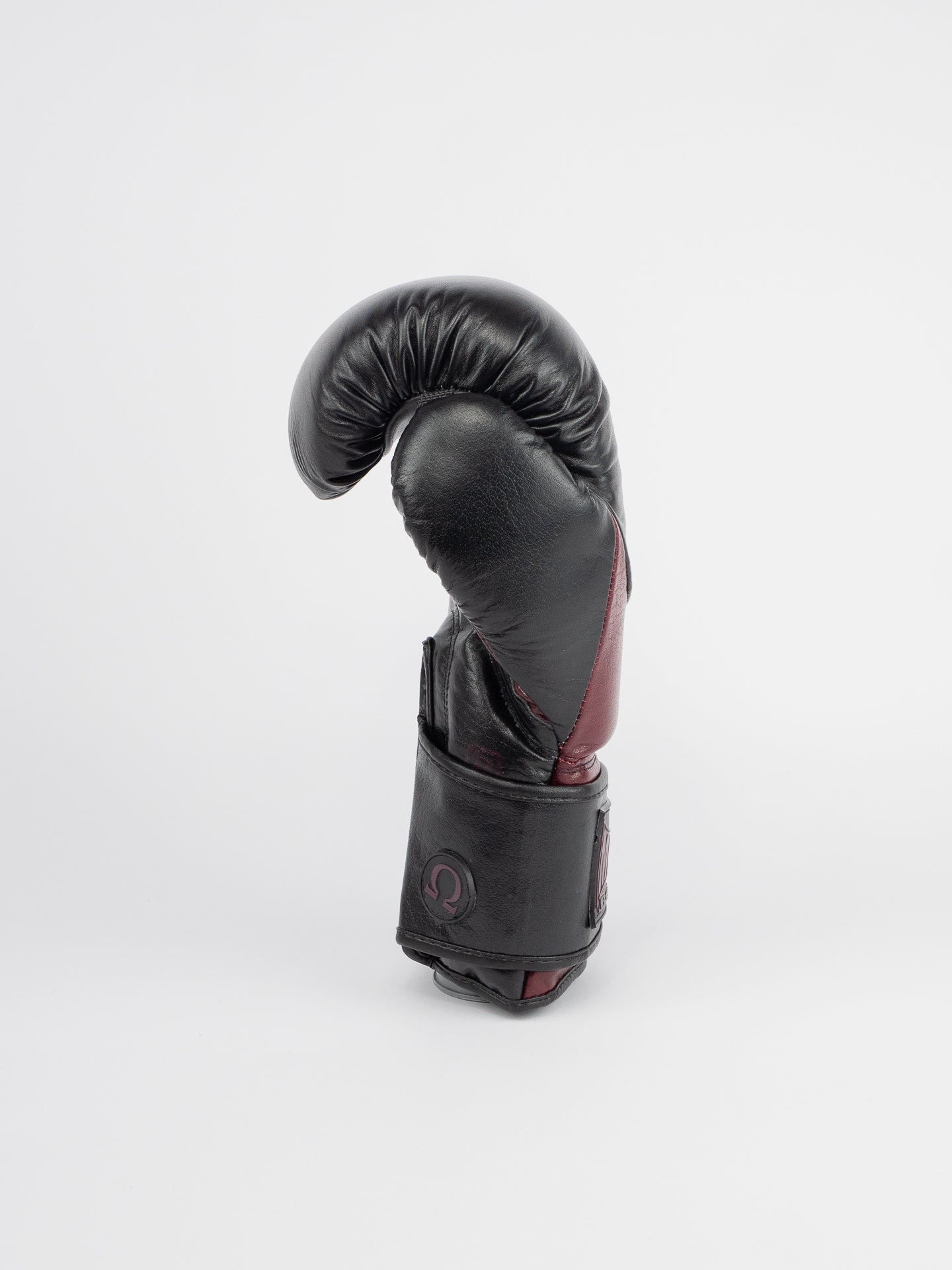 OMEGA BLACK BURGUNDY LEATHER BOXING GLOVES
