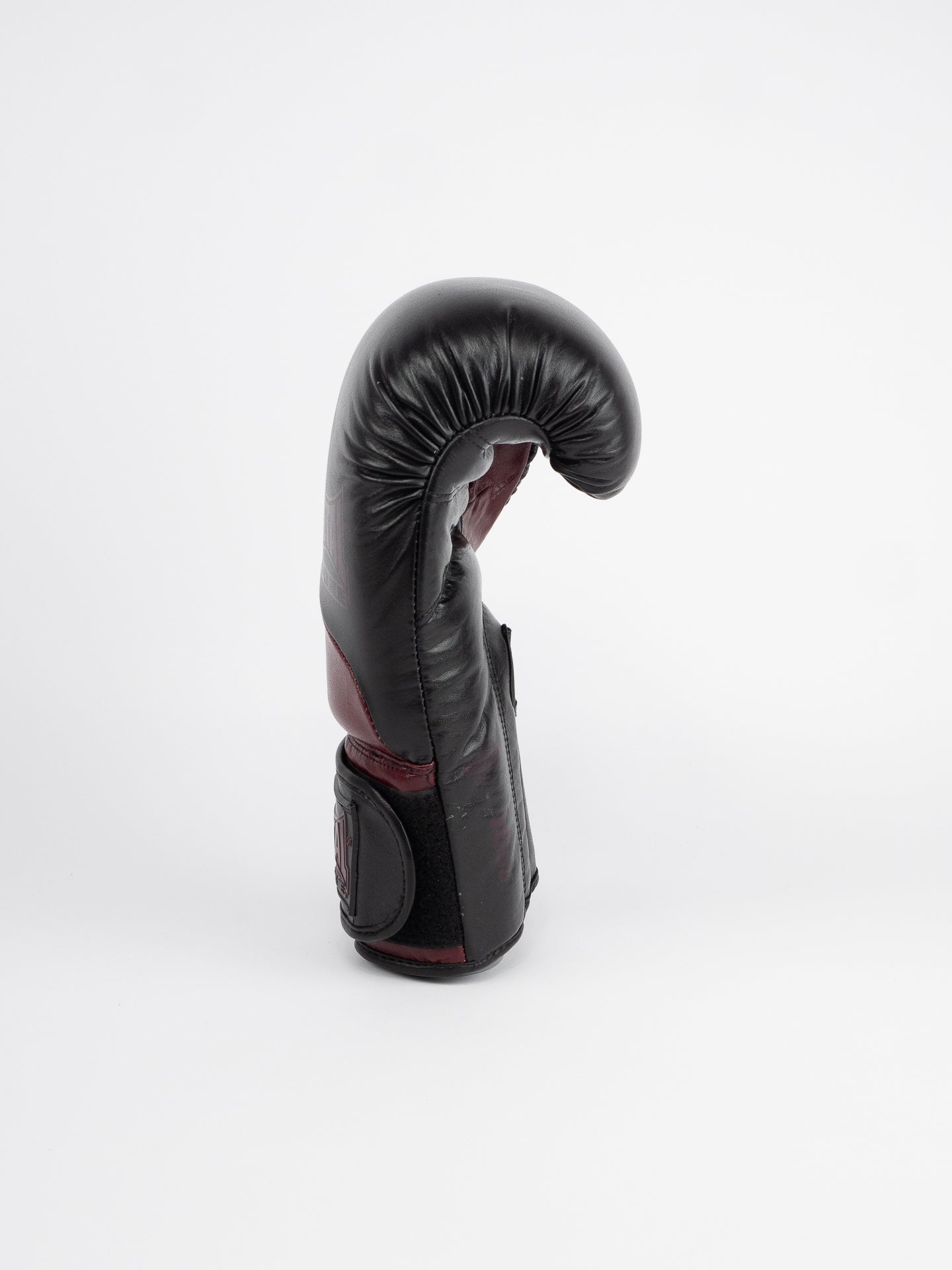 OMEGA BLACK BURGUNDY LEATHER BOXING GLOVES