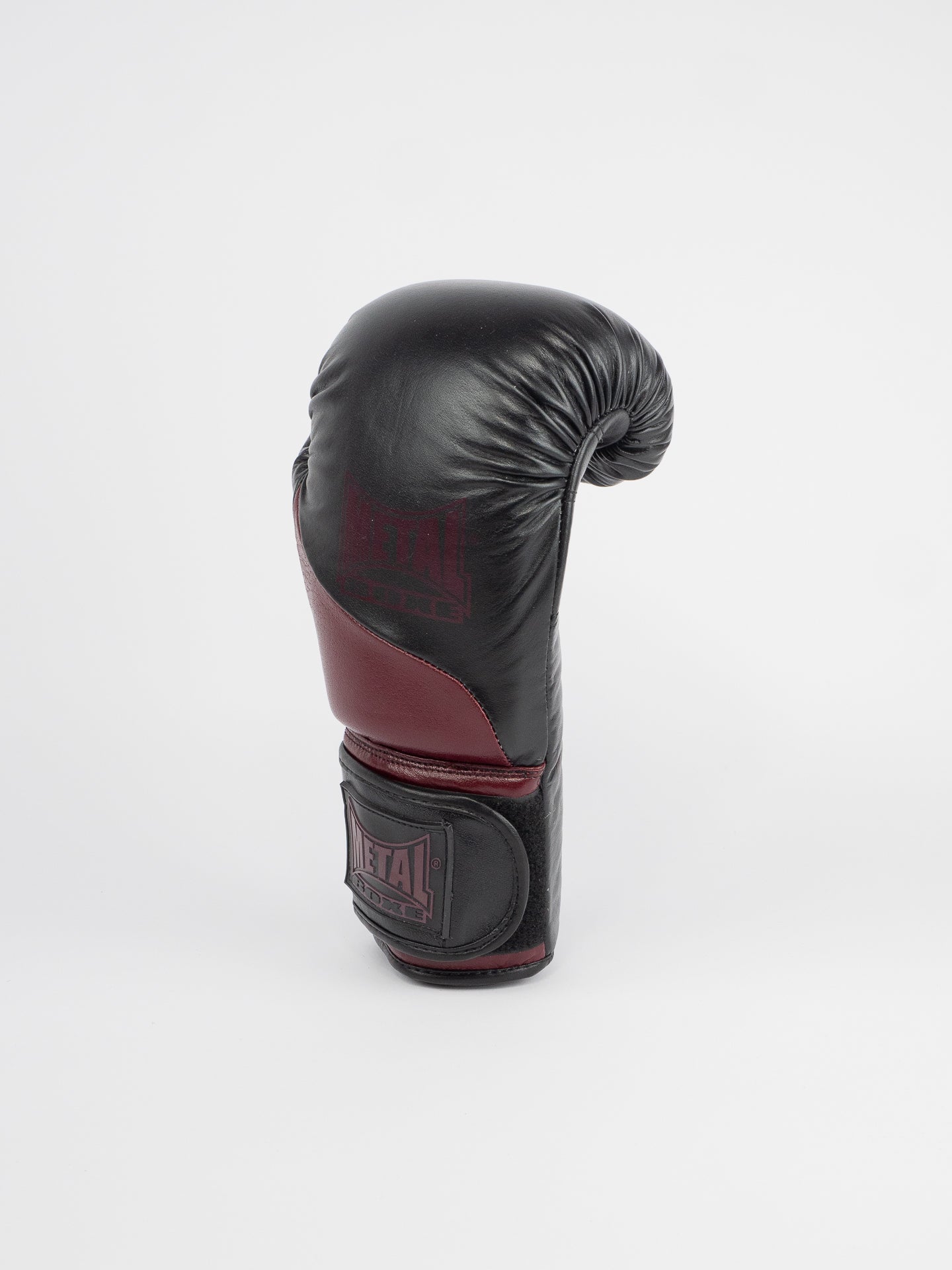 OMEGA BLACK BURGUNDY LEATHER BOXING GLOVES