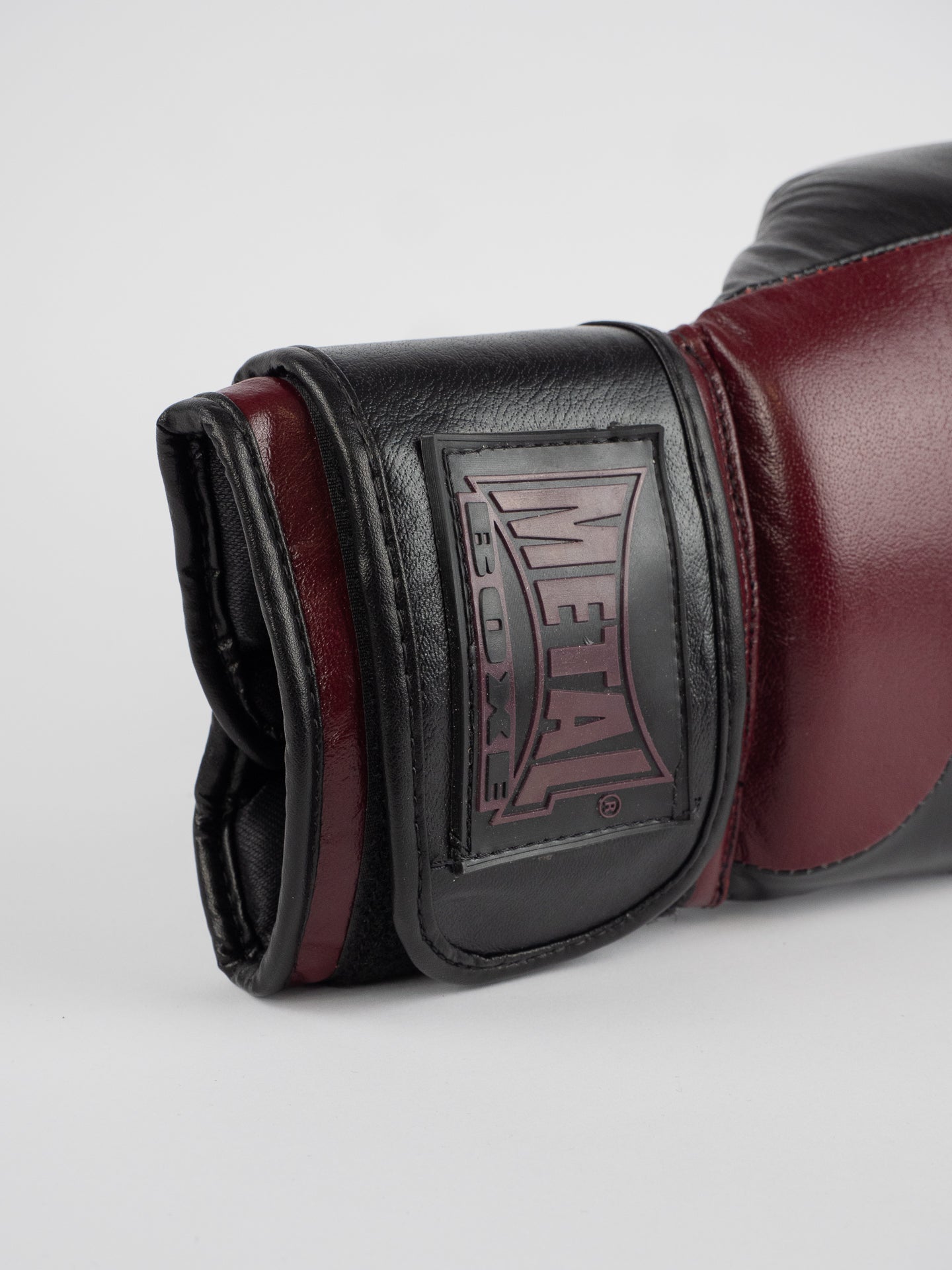 OMEGA BLACK BURGUNDY LEATHER BOXING GLOVES