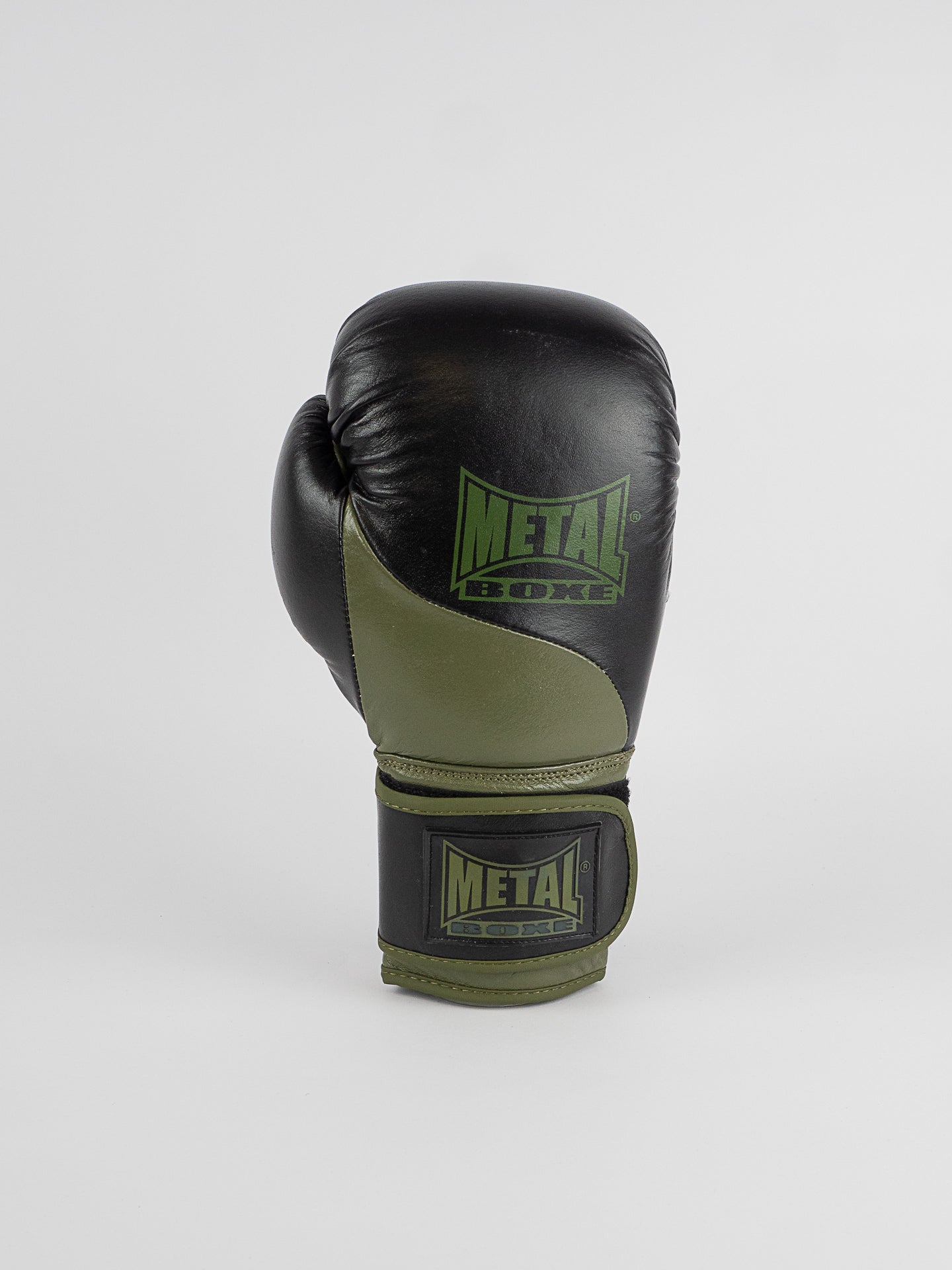 OMEGA BLACK KHAKI LEATHER BOXING GLOVES