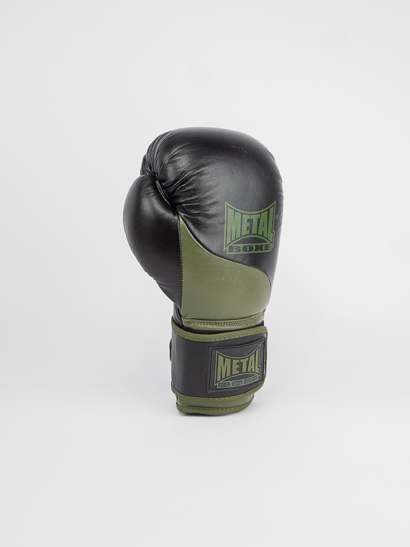 OMEGA BLACK KHAKI LEATHER BOXING GLOVES