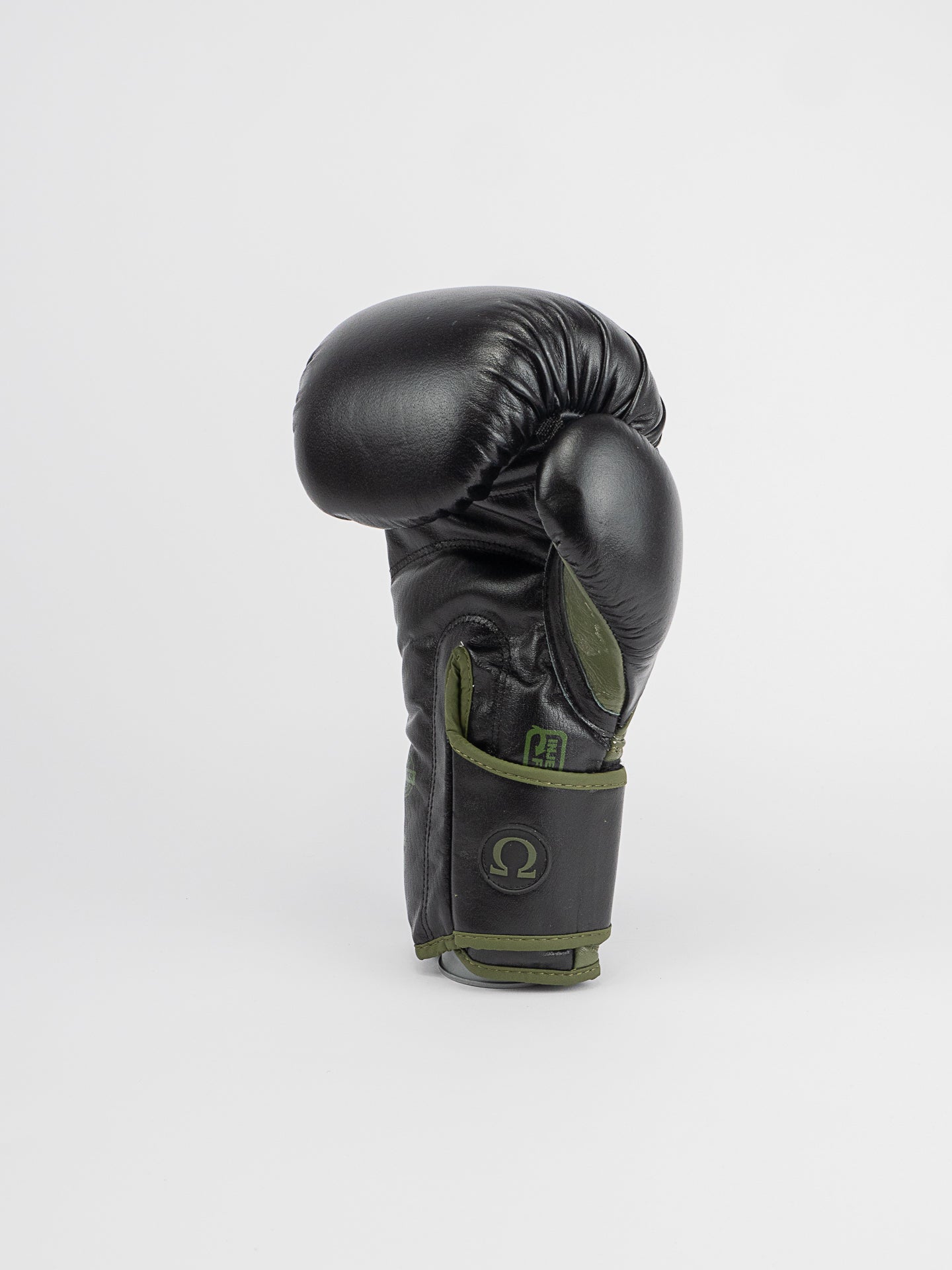 OMEGA BLACK KHAKI LEATHER BOXING GLOVES