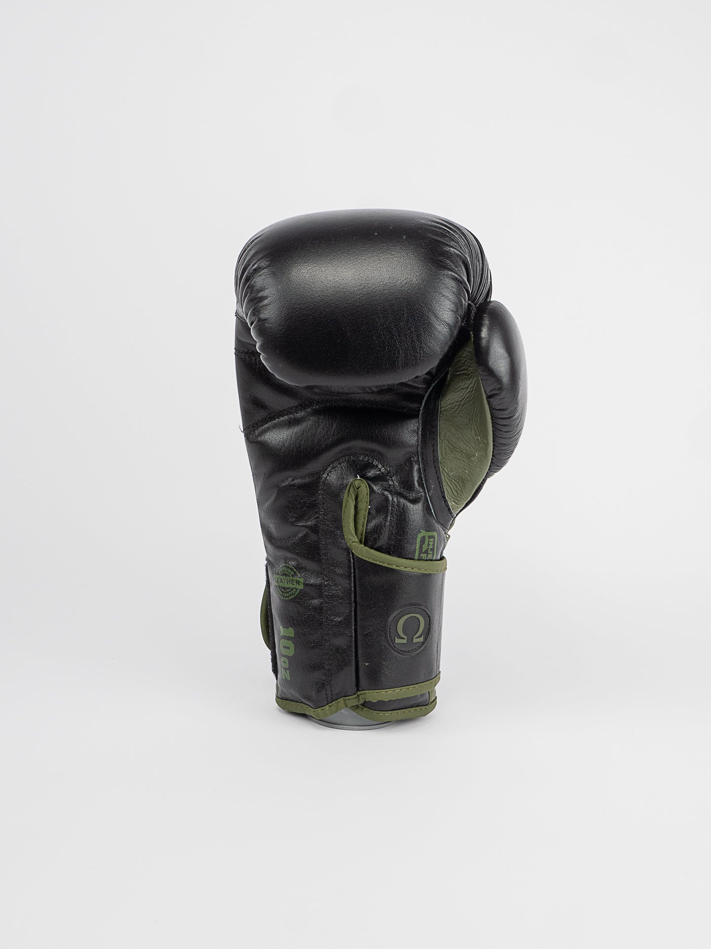 OMEGA BLACK KHAKI LEATHER BOXING GLOVES
