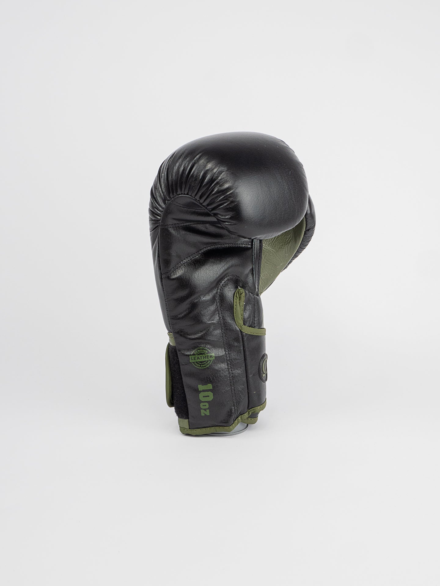 OMEGA BLACK KHAKI LEATHER BOXING GLOVES