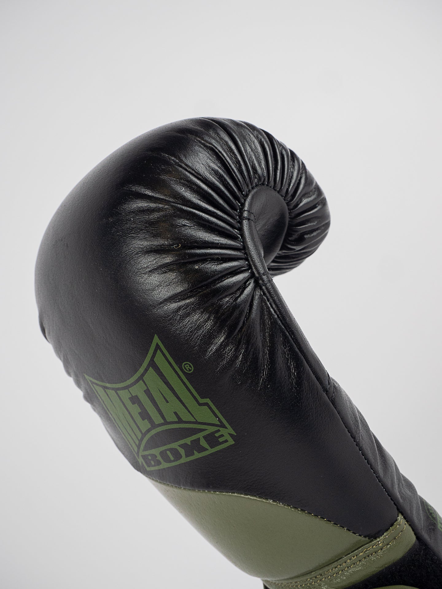 OMEGA BLACK KHAKI LEATHER BOXING GLOVES