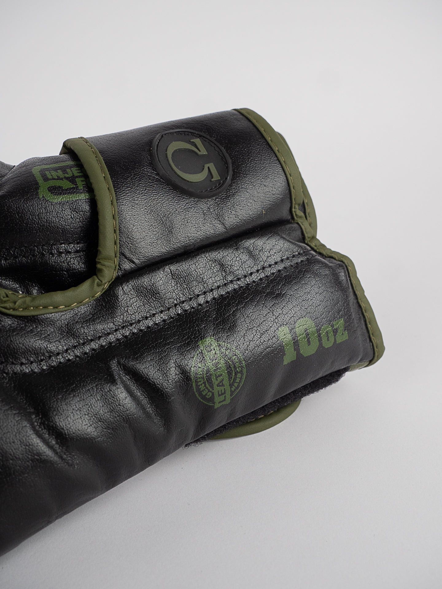 OMEGA BLACK KHAKI LEATHER BOXING GLOVES