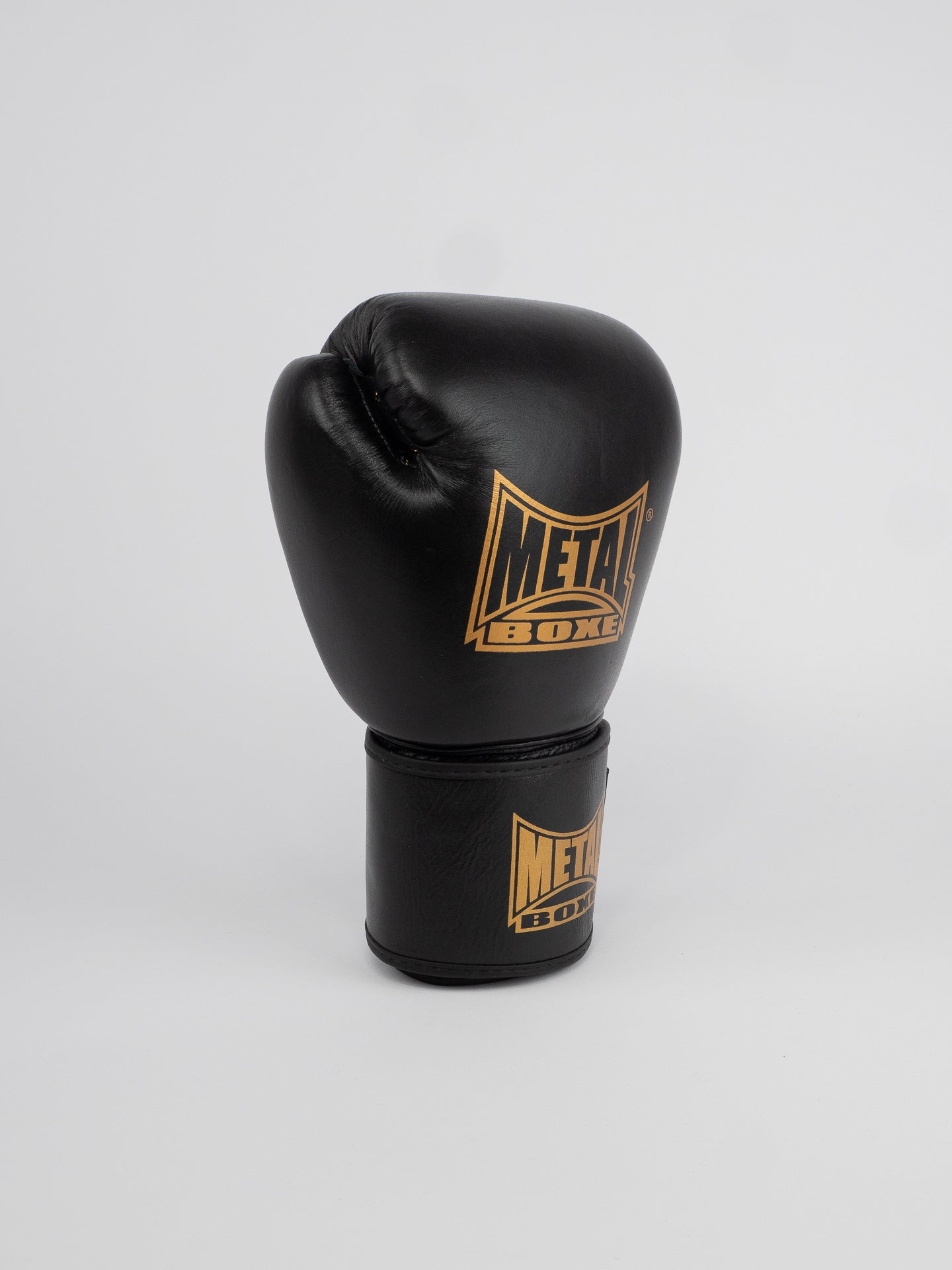 THAI SERIES BLACK GOLD LEATHER BOXING GLOVES