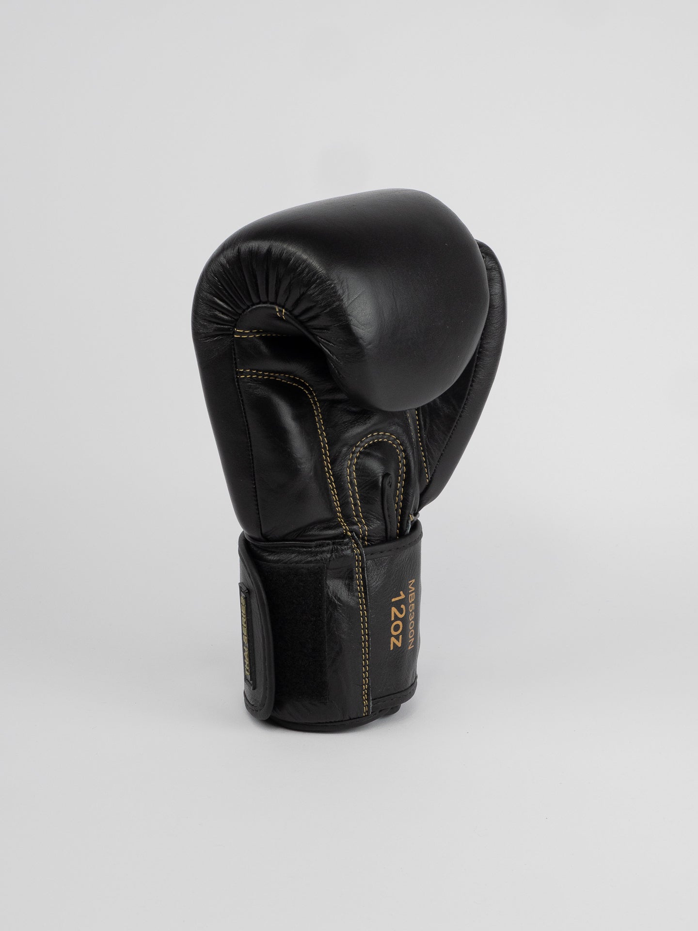THAI SERIES BLACK GOLD LEATHER BOXING GLOVES