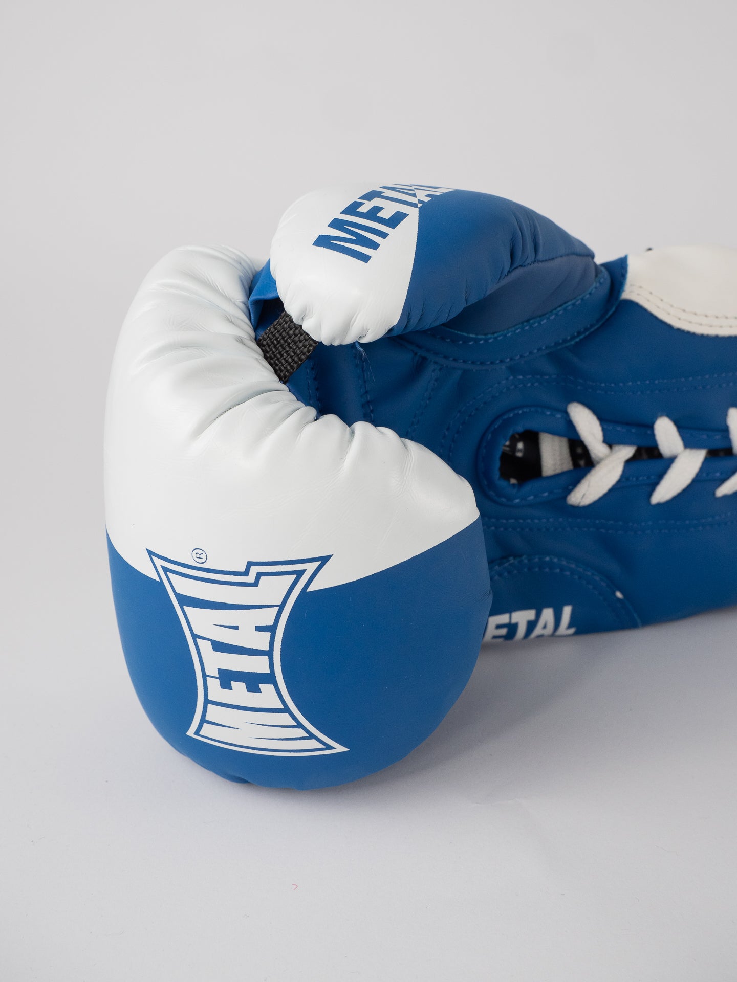 BLUE LACE-UP COMPETITION BOXING GLOVES