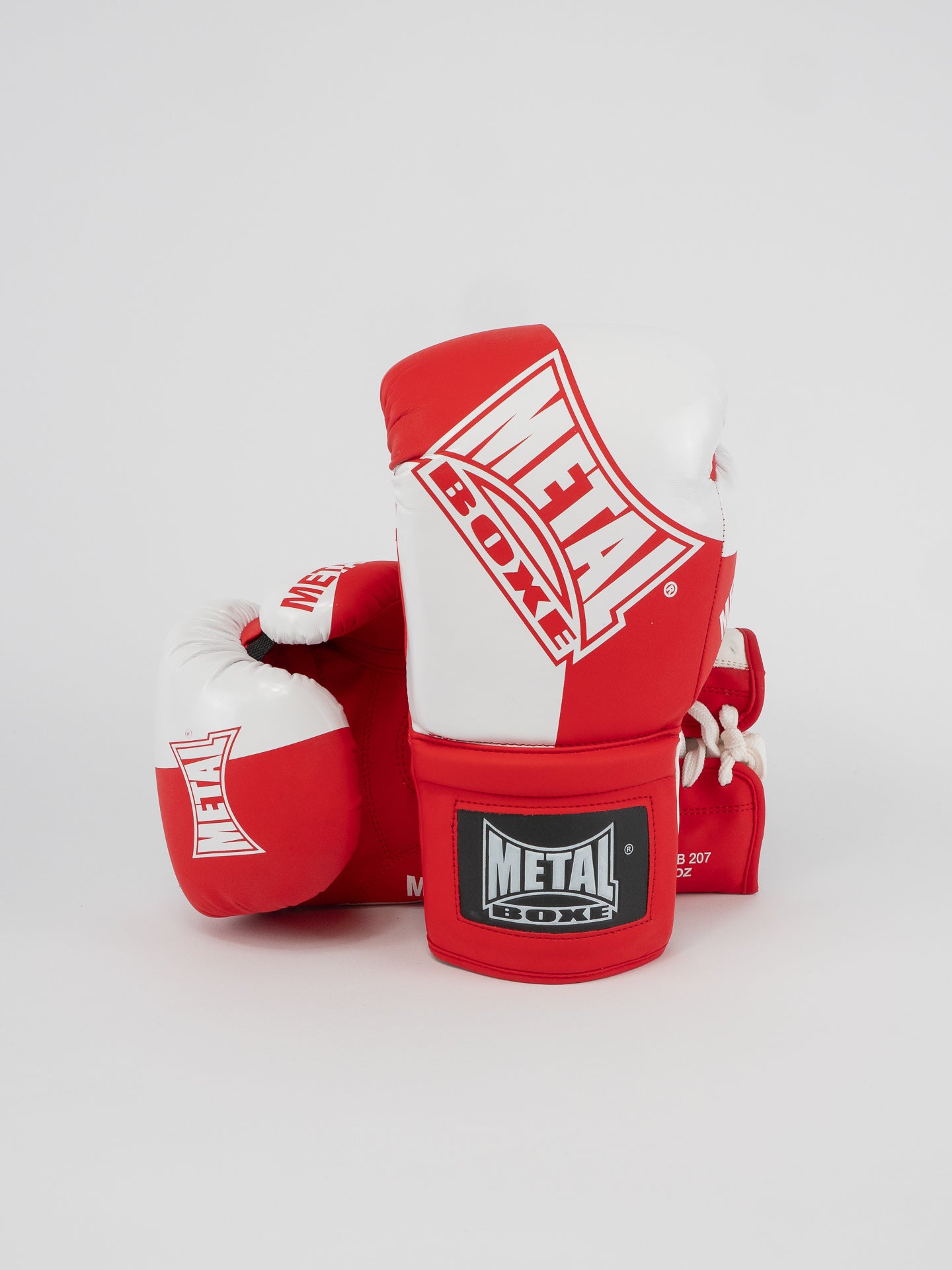 RED LACE-UP COMPETITION BOXING GLOVES