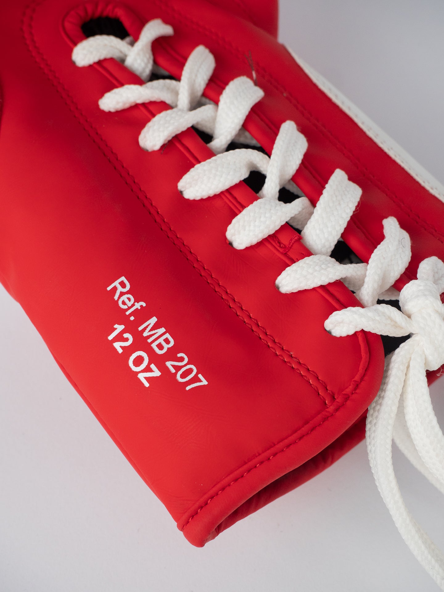 RED LACE-UP COMPETITION BOXING GLOVES