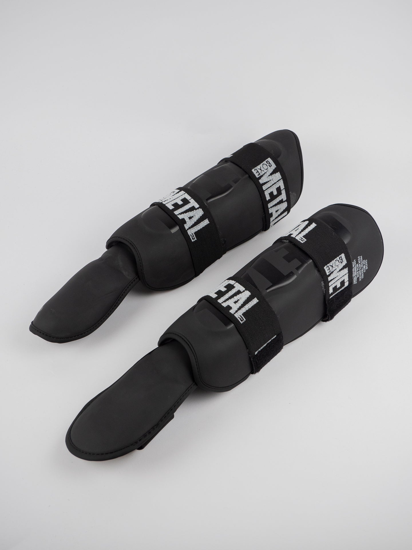 Protège-Tibias/Pieds METAL BOXE Mirror - Adulte Unisexe, Noir, Taille M - Pour Sports De Combat