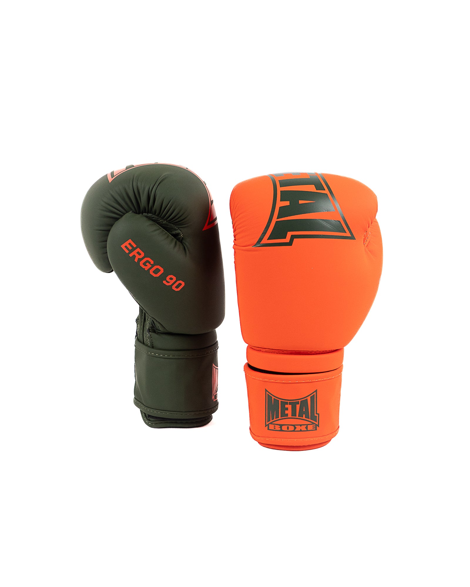 gants de boxe ergo 90 mma kick thai mousse ergonomique entrainement compétition sparring kaki orange olive couleurs différentes