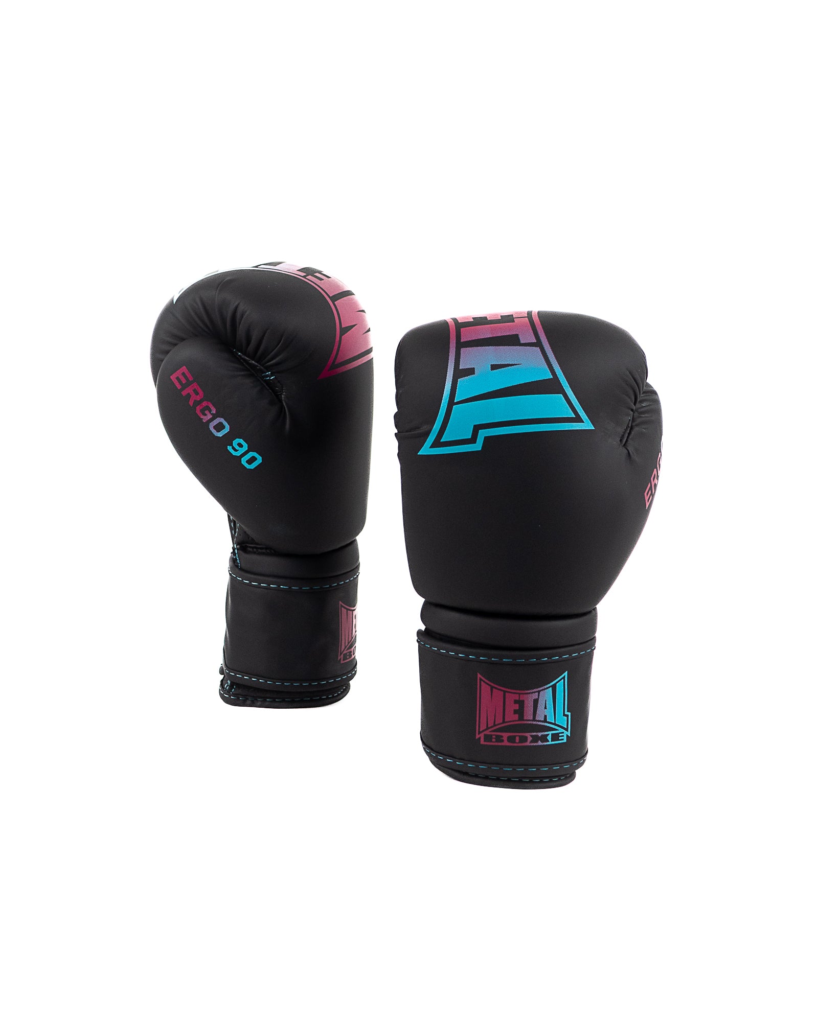 gants de boxe ergo 90 mma kick thai mousse ergonomique entrainement compétition sparring noir rose bleu miami vibe