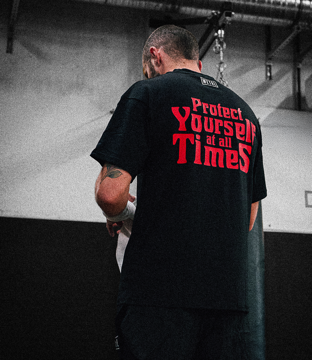T-SHIRT COTON NOIR PROTECT YOURSELF AT ALL TIMES