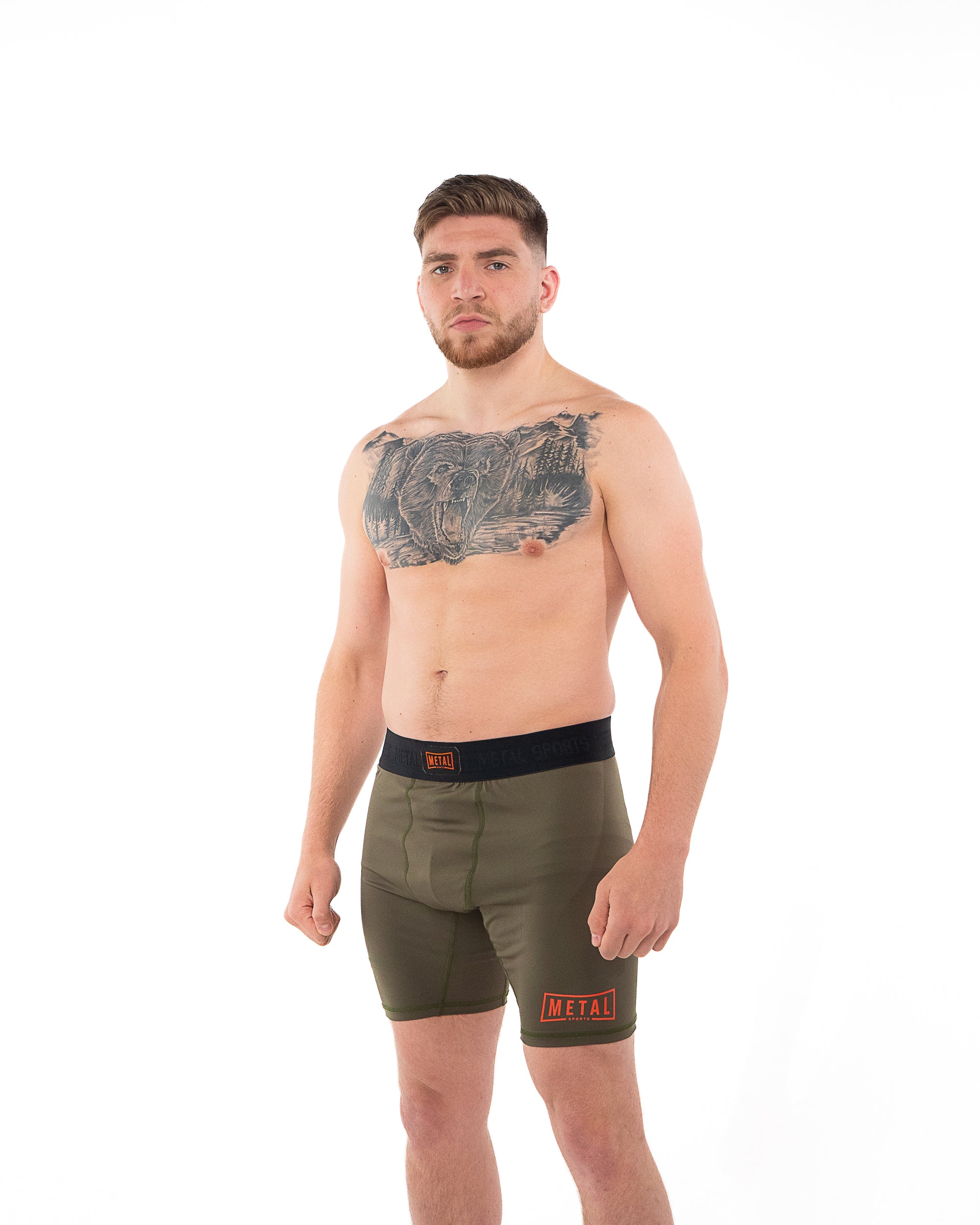 SHORT DE COMPRESSION HOMME OLIVE