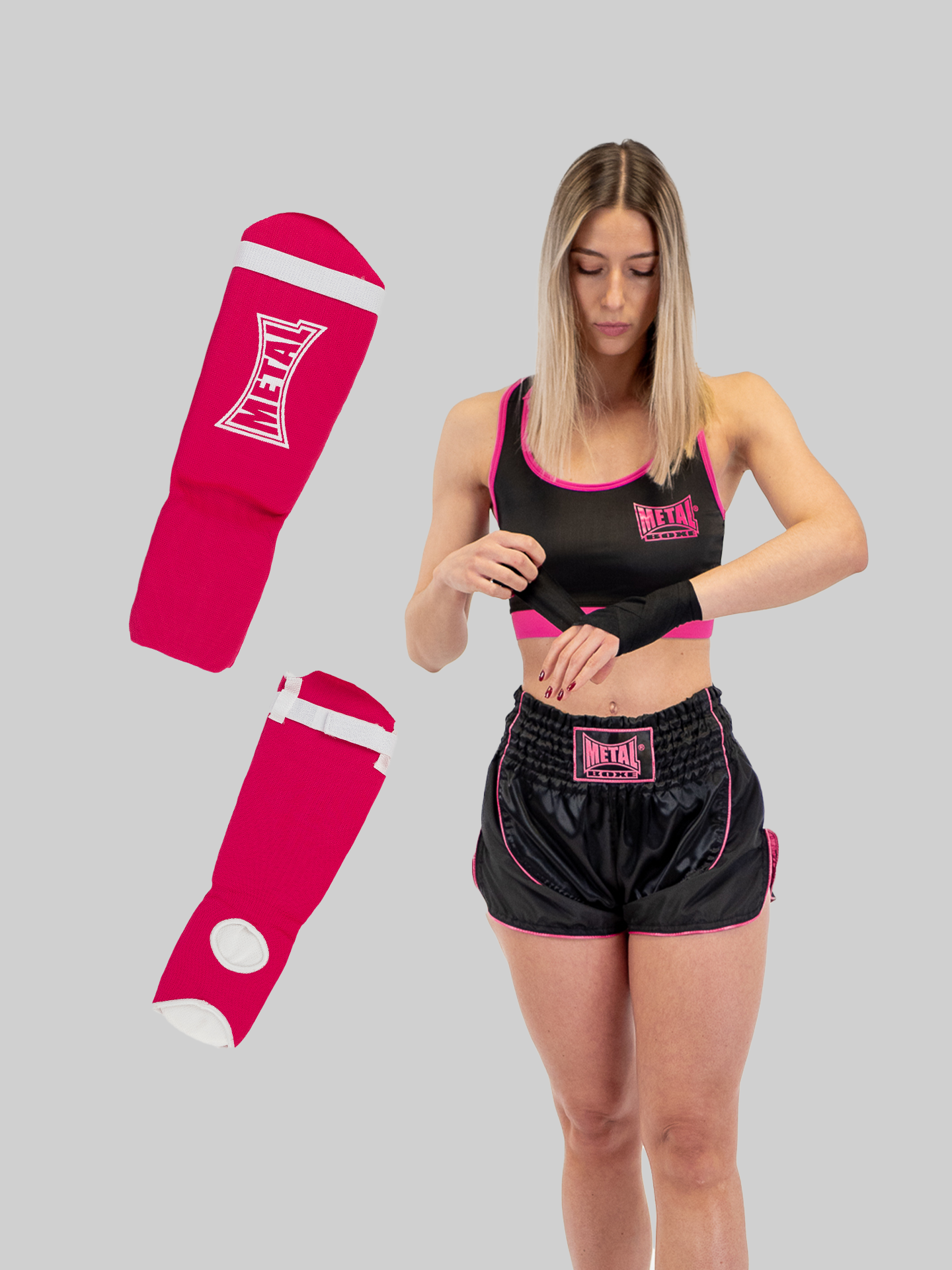 PACK MUAY-THAÏ NOIR ROSE FEMME