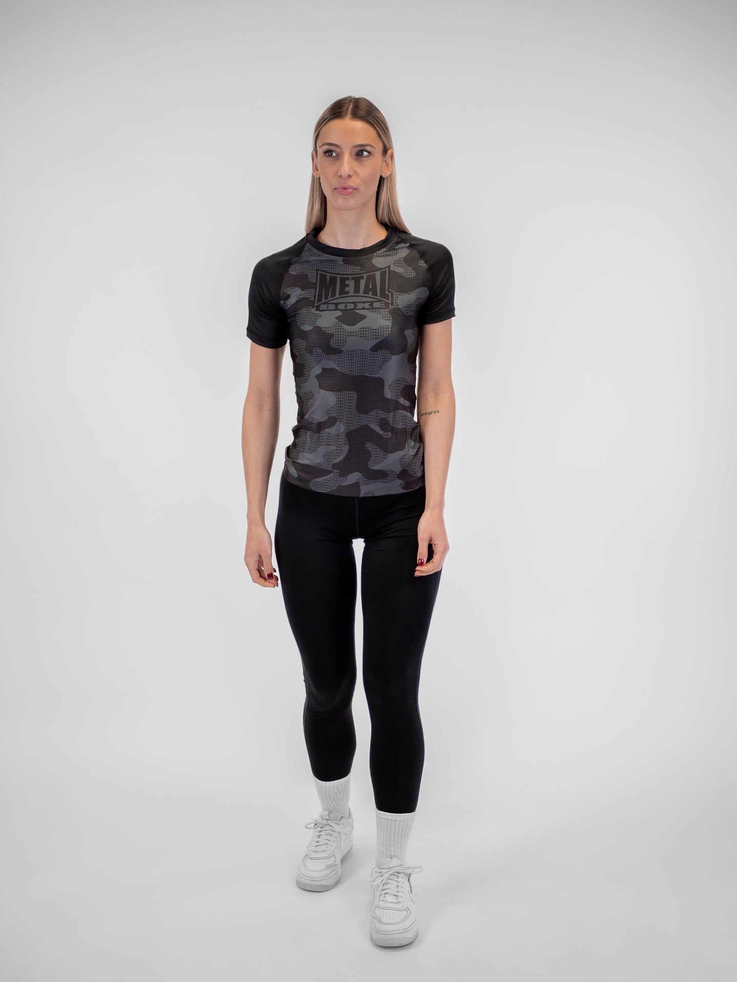 RASHGUARD FEMME CAMO NOIR