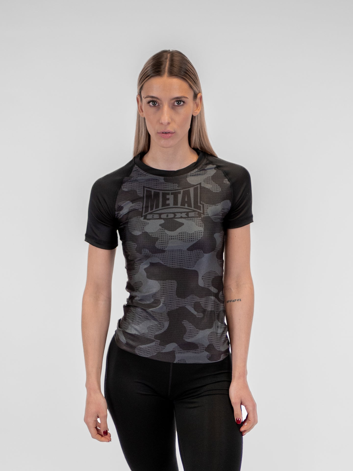 RASHGUARD FEMME CAMO NOIR