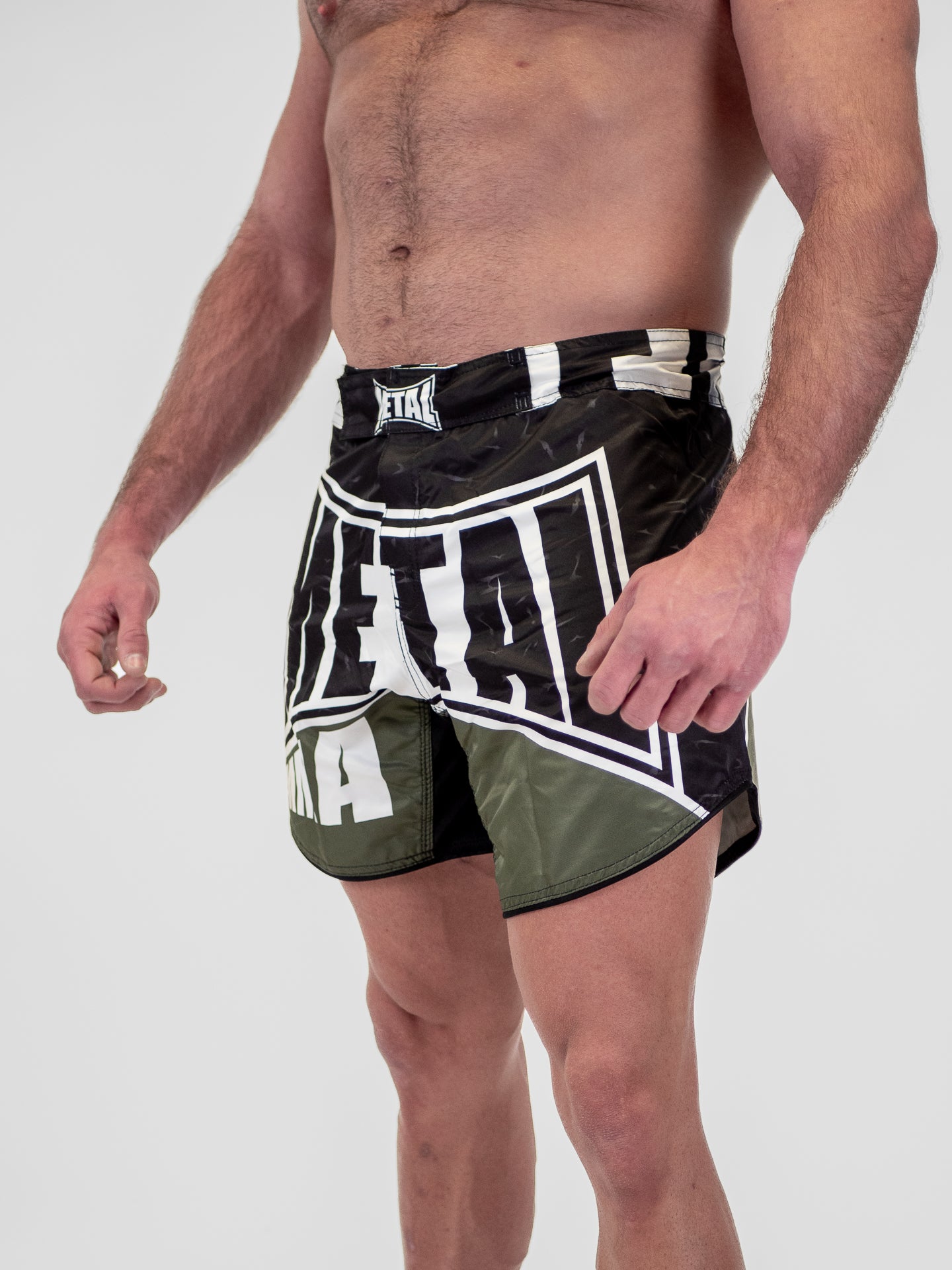 SHORT DE MMA NOIR KAKI HOMME