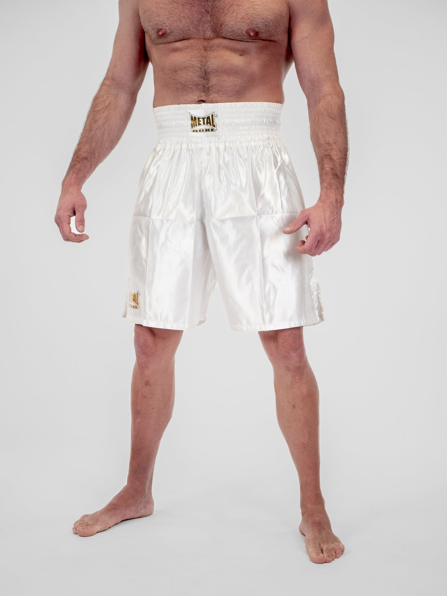 SHORT DE BOXE PRO LINE BLANC OR