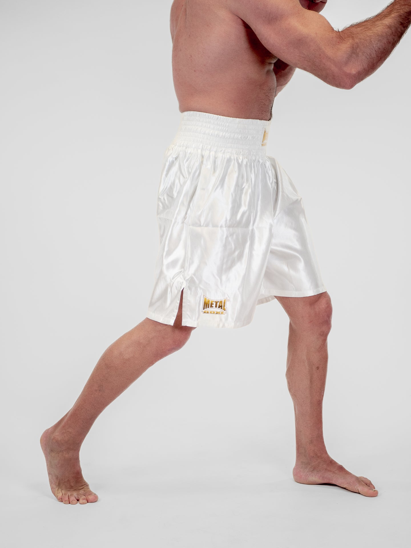 SHORT DE BOXE PRO LINE BLANC OR