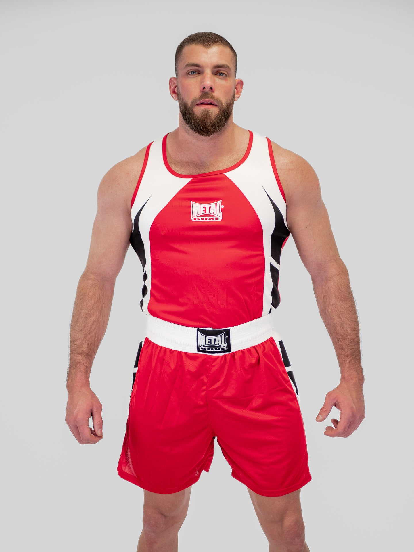 SHORT + DÉBARDEUR BOXE COMPÉTITION ADULTE ROUGE