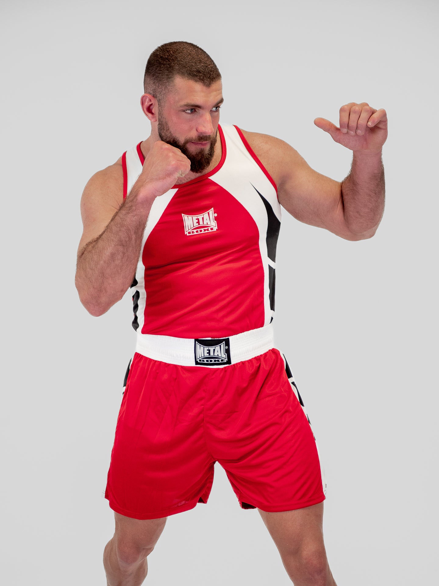 SHORT + DÉBARDEUR BOXE COMPÉTITION ADULTE ROUGE