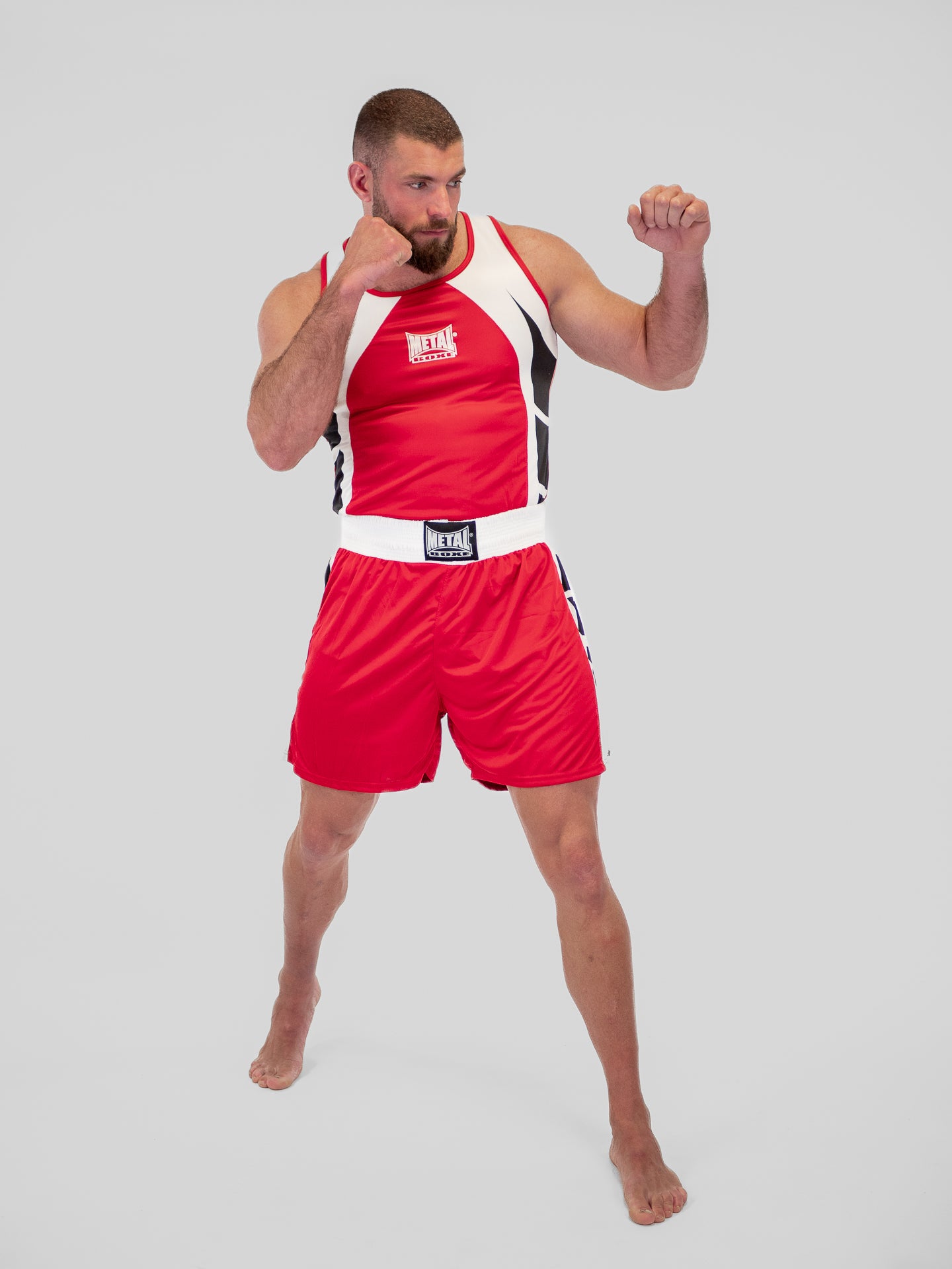 SHORT + DÉBARDEUR BOXE COMPÉTITION ADULTE ROUGE