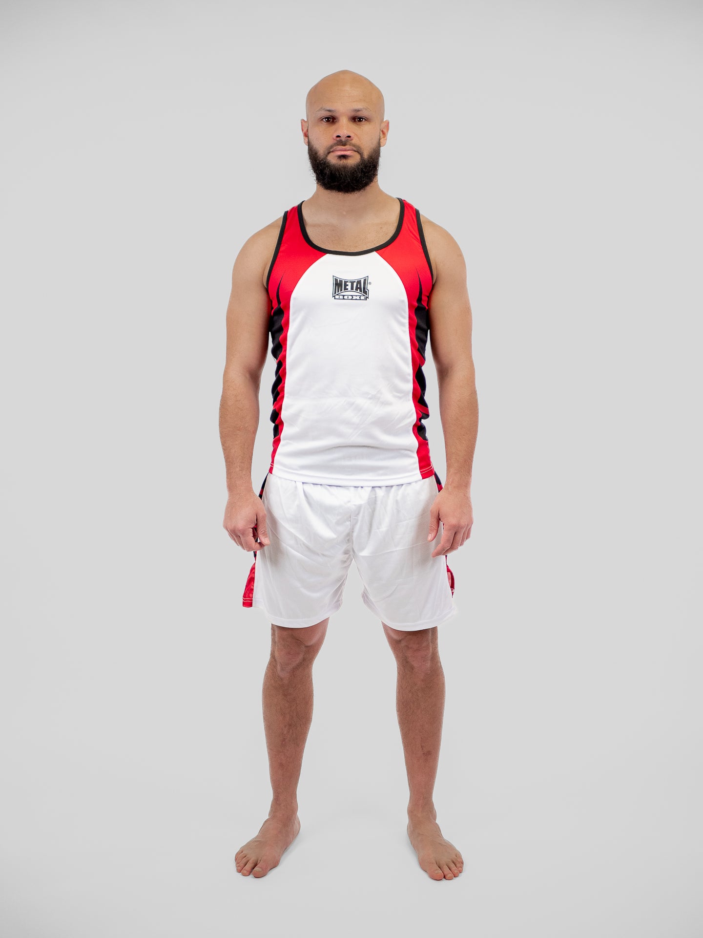 SHORT + DÉBARDEUR BOXE COMPÉTITION ADULTE BLANC