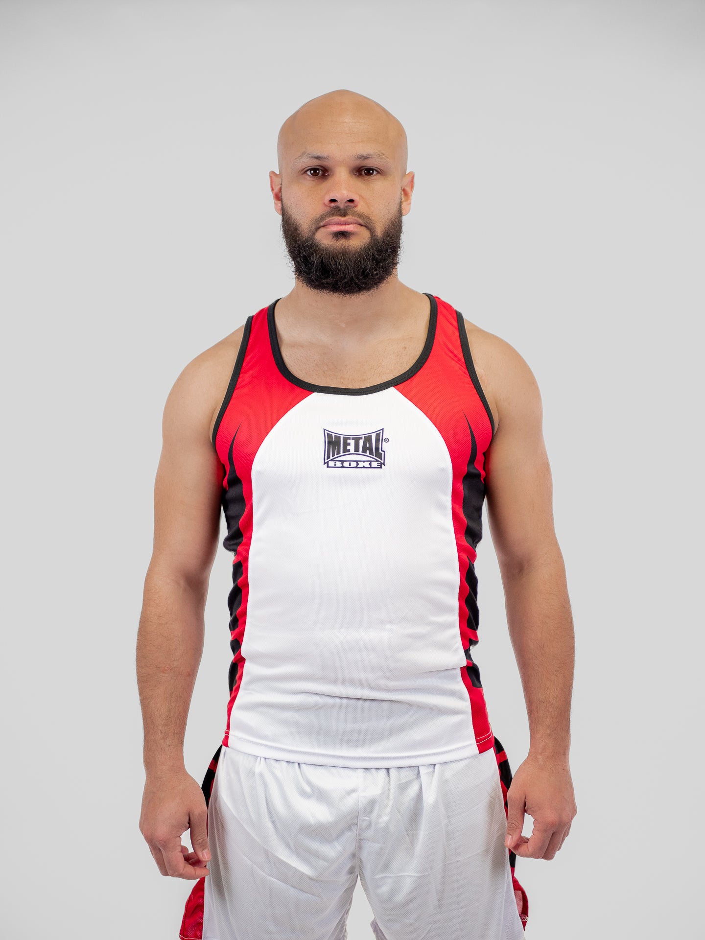 SHORT + DÉBARDEUR BOXE COMPÉTITION ADULTE BLANC