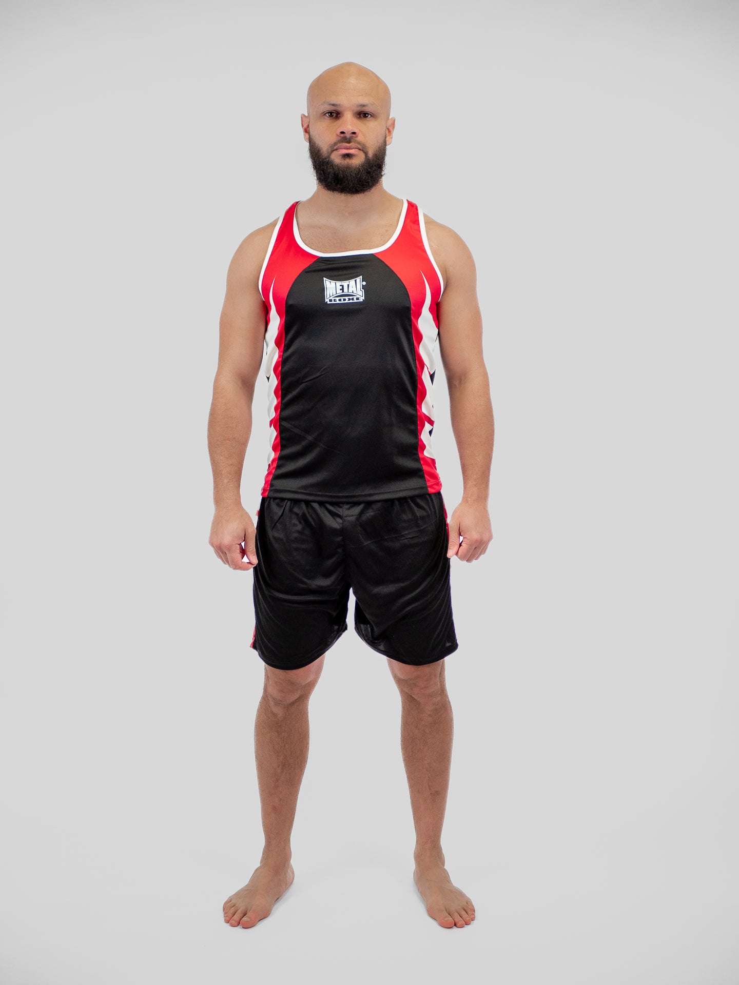 SHORT + DÉBARDEUR BOXE COMPÉTITION ADULTE NOIR