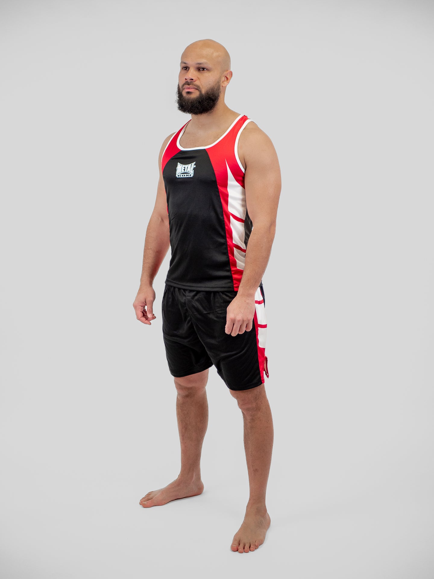 SHORT + DÉBARDEUR BOXE COMPÉTITION ADULTE NOIR