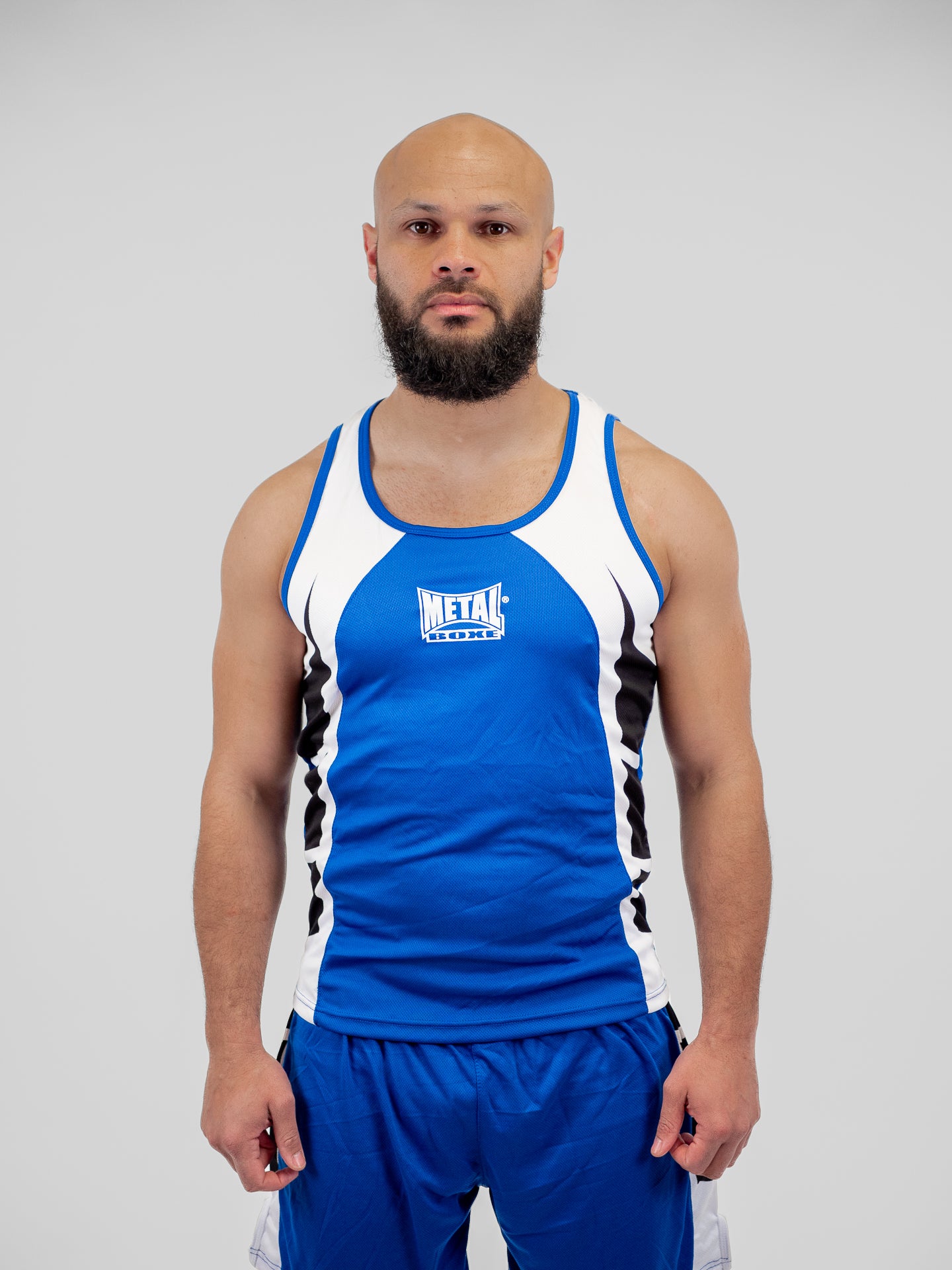 SHORT + DÉBARDEUR BOXE COMPÉTITION ADULTE BLEU