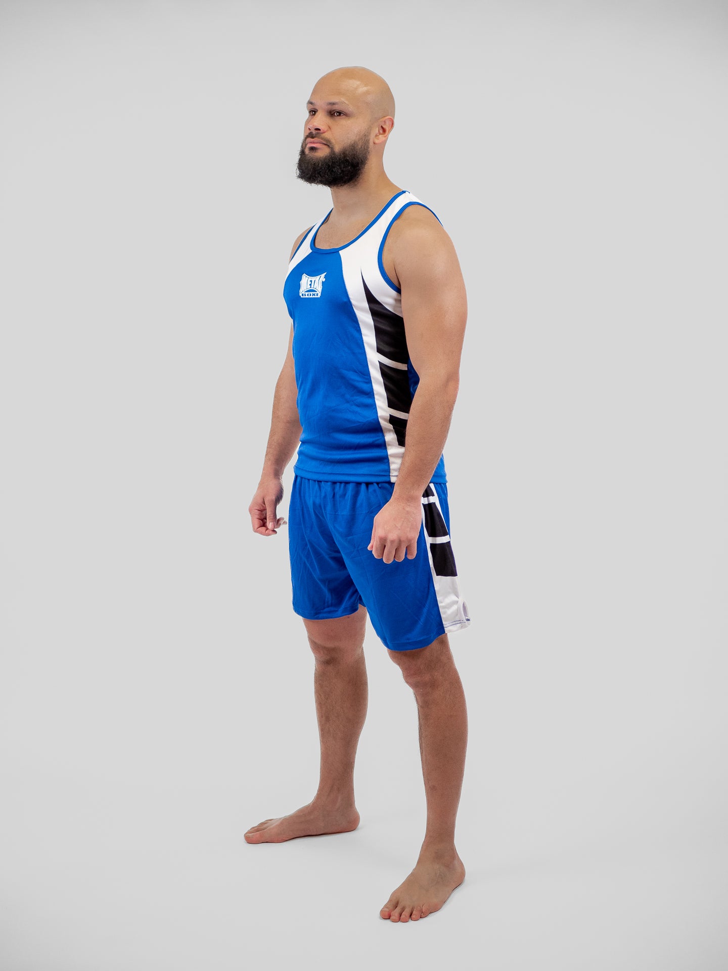 SHORT + DÉBARDEUR BOXE COMPÉTITION ADULTE BLEU