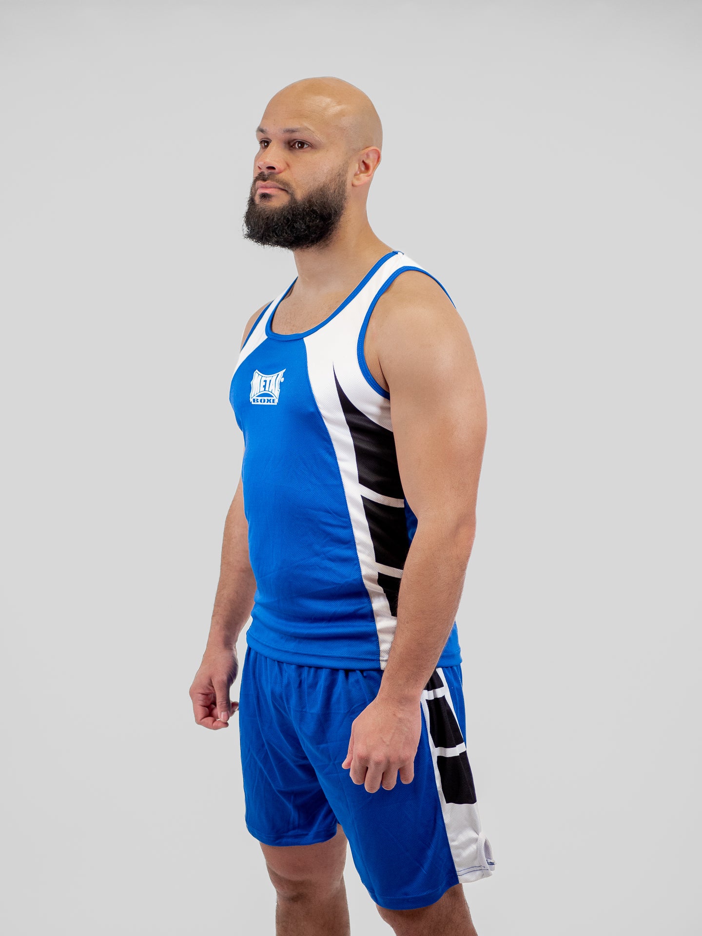 SHORT + DÉBARDEUR BOXE COMPÉTITION ADULTE BLEU