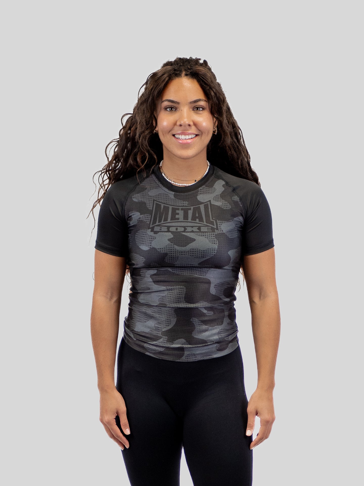 RASHGUARD FEMME CAMO NOIR