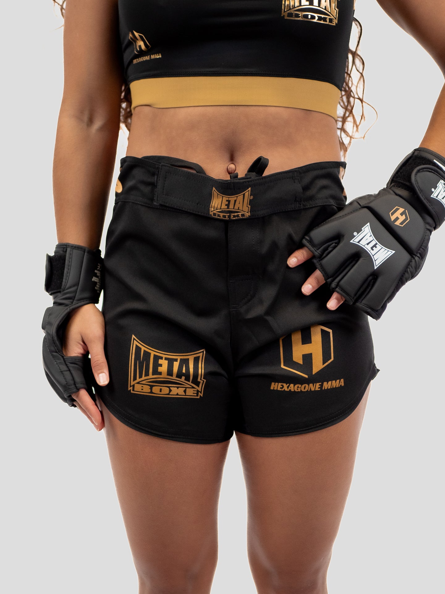 SHORT NOIR FEMME HEXAGONE MMA