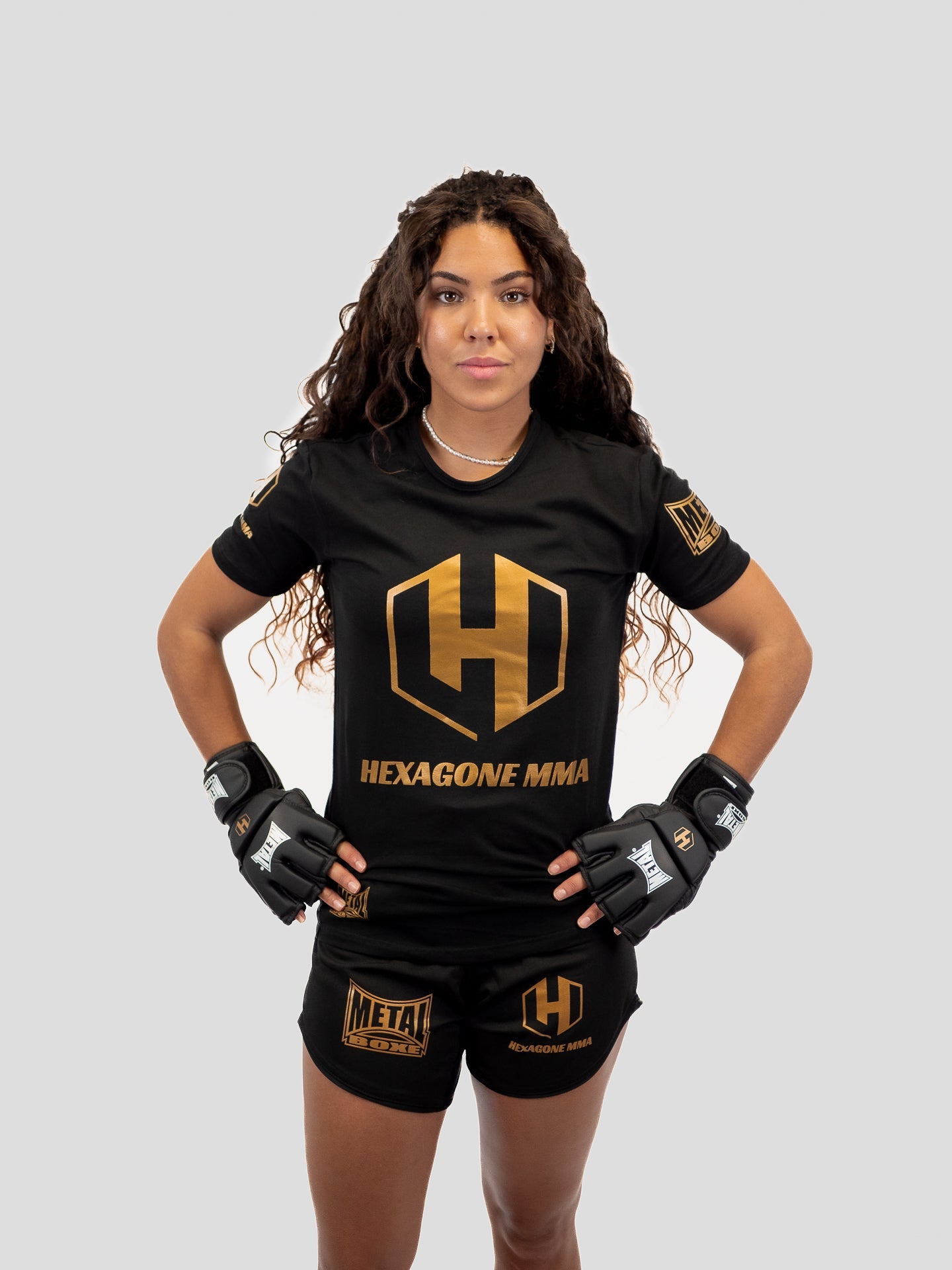 T-SHIRT NOIR HEXAGONE MMA FEMME