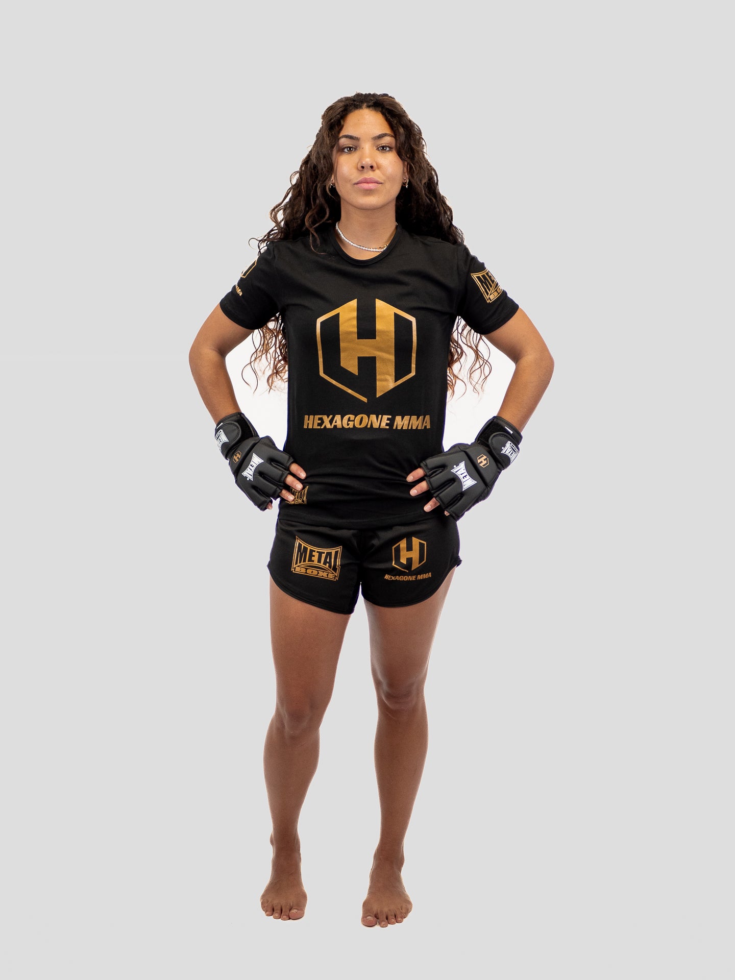 SHORT NOIR FEMME HEXAGONE MMA